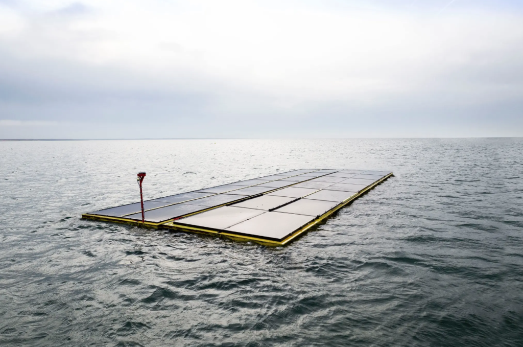 Solar panels at sea