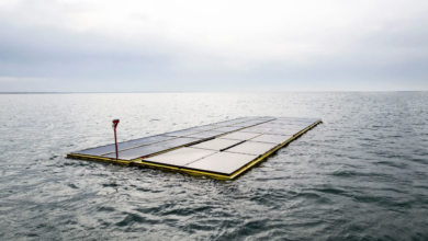 Solar panels at sea