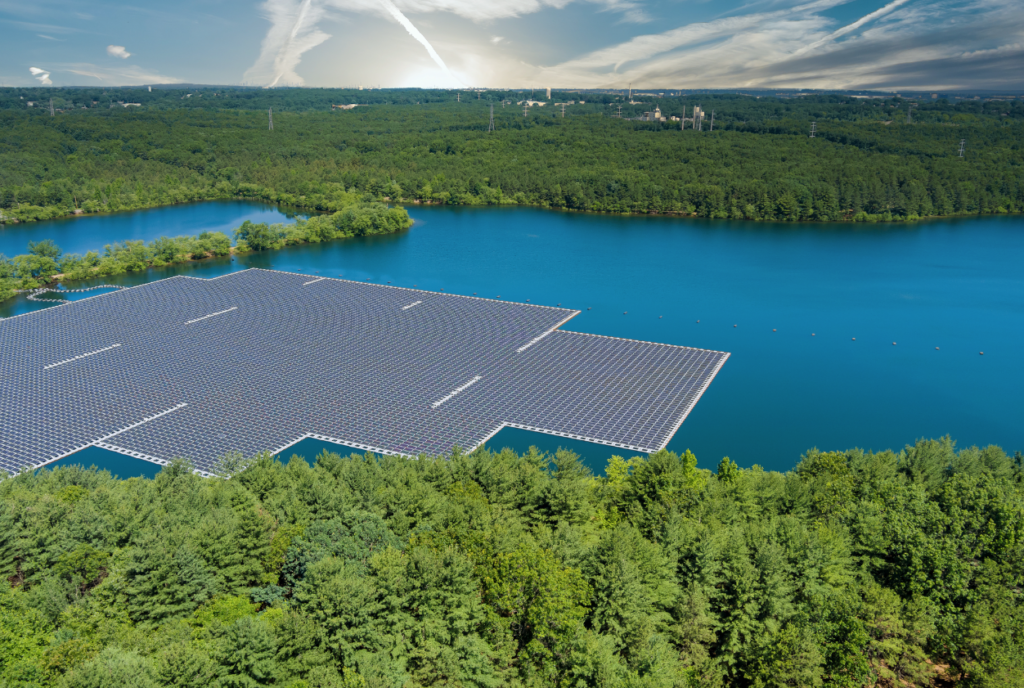 Floating photovoltaics on lakes